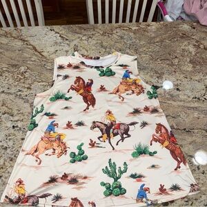 Cowboy Print Sleeveless Top
